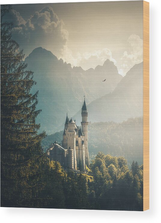 Castle Wood Print featuring the photograph Neuschwanstein Castle by Cuma Cevik