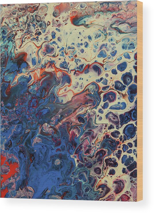Fluid Wood Print featuring the painting New Painting Who Dis by Jennifer Walsh