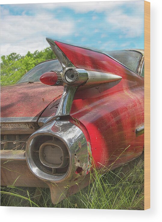 Old Car Wood Print featuring the photograph Old Caddie by Minnie Gallman