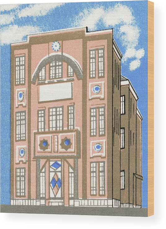 Architecture Wood Print featuring the drawing Ornate Building Facade by CSA Images