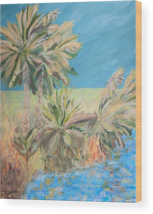 Landscape Wood Print featuring the painting Palmetto Edge by Deborah Smith