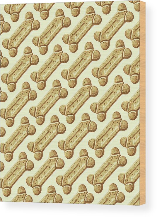 Animal Wood Print featuring the drawing Pattern of Dog Bones by CSA Images
