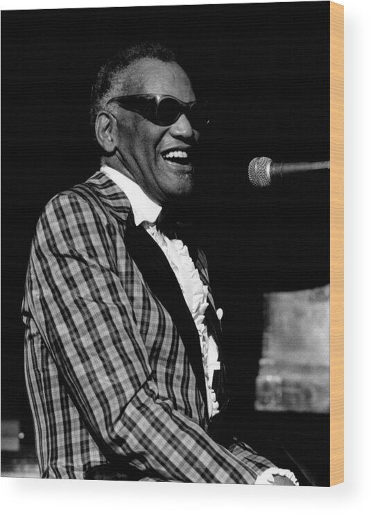 1980-1989 Wood Print featuring the photograph Photo Of Ray Charles by David Redfern