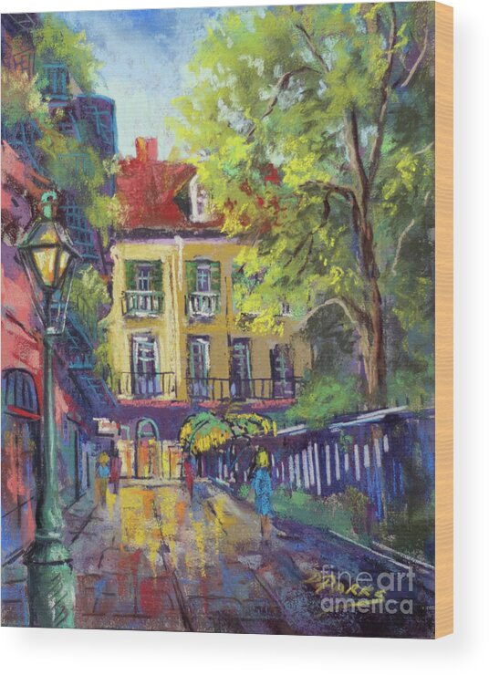 New Orleans Pirates Alley Wood Print featuring the painting Pirates at Royal by Dianne Parks