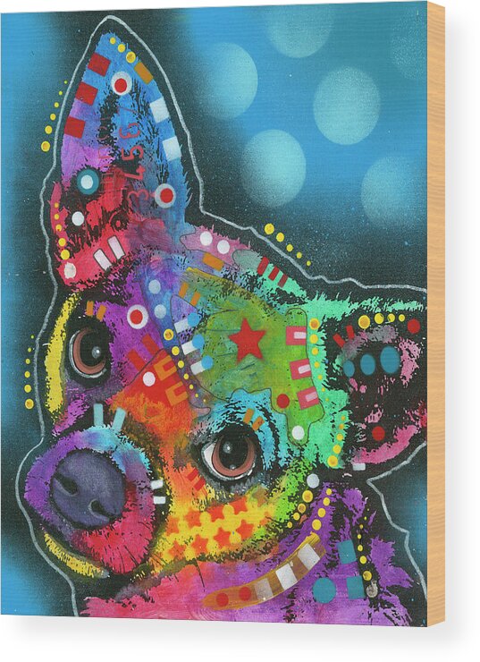 Pop Chihuahua Wood Print featuring the mixed media Pop Chihuahua by Dean Russo- Exclusive