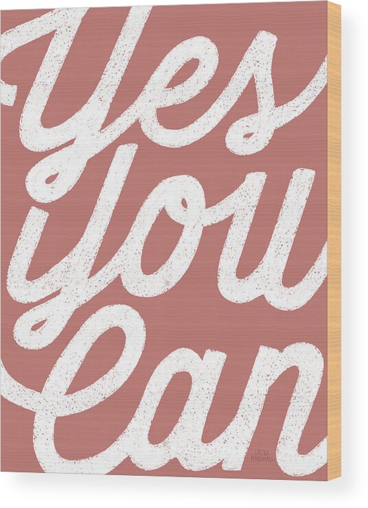 Confidence Wood Print featuring the painting Positivity V by Laura Marshall