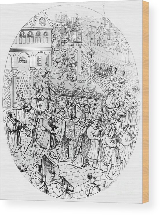 Engraving Wood Print featuring the drawing Religious Procession, 1449-1456 1849 by Print Collector