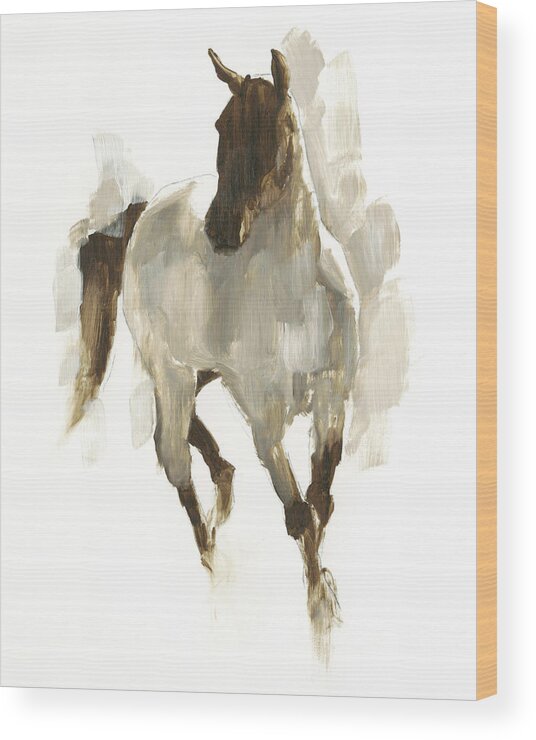 Animals & Nature Wood Print featuring the painting Rustic Horse I by Ethan Harper