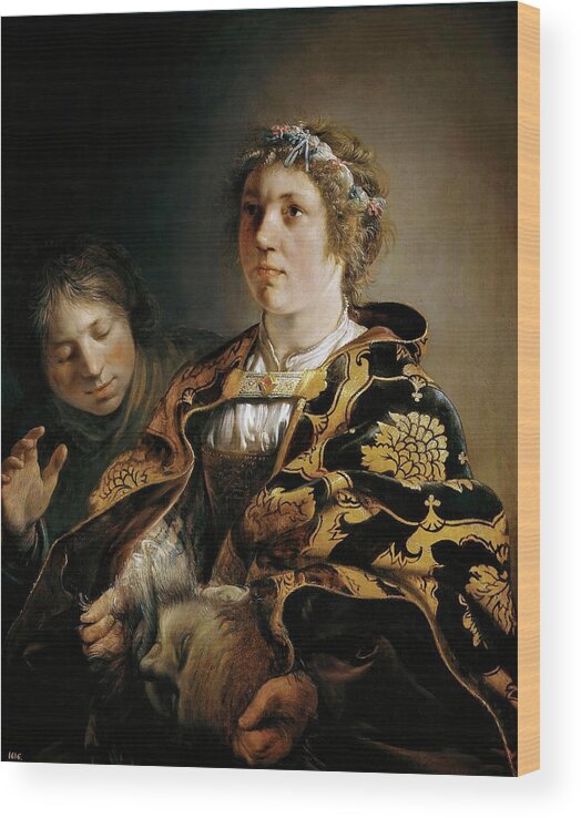 Judith With The Head Of Holofernes Wood Print featuring the painting Salomon de Bray / 'Judith with the Head of Holofernes', 1636, Dutch School, Oil on panel. by Salomon de Bray -1597-1664-