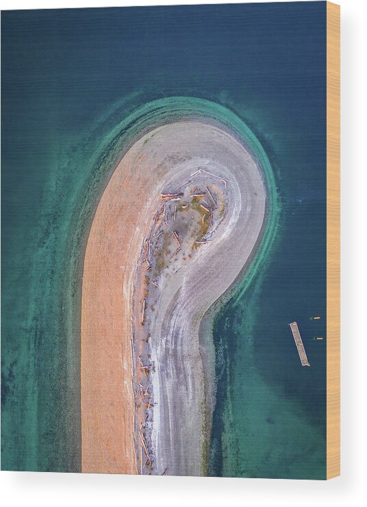 Sandspit Wood Print featuring the photograph Sandspit Top Down by Clinton Ward