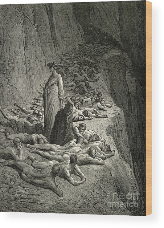 Scene From Dantes Inferno #2 Wood Print by Bettmann 