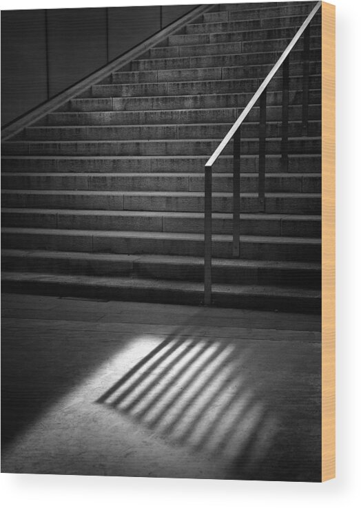 Street Wood Print featuring the photograph Shadow Grid by Marc Apers