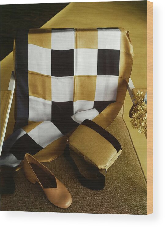 Accessories Wood Print featuring the photograph Shoe, Handbag And Scarf by Horst P. Horst