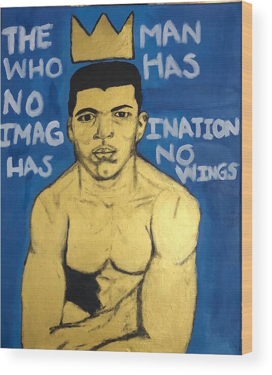 Realism #aliartworks #muhammadali #cassiusclay #acrylic #abstractart #abstractexpressionism #abstractpainting #art #contemporaryart #contemporarypainting #blackabstractexpressionists #sonyelocksmith #abstractartist #explore #explorepage #curator #artgallery #artcollector #haitianamerican #haitianpainter #haitianartist #artbasel2019 #artbasel #aliquotes Wood Print featuring the painting Simple and Striking by Sonye Locksmith