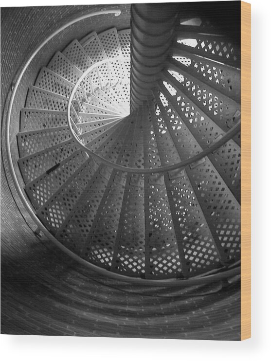 Curve Wood Print featuring the photograph Stairway by Gary Koutsoubis