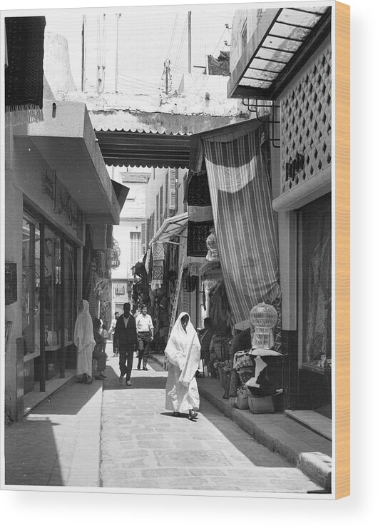 Tunis Wood Print featuring the photograph Street Scene Is Tunis by American Stock Archive