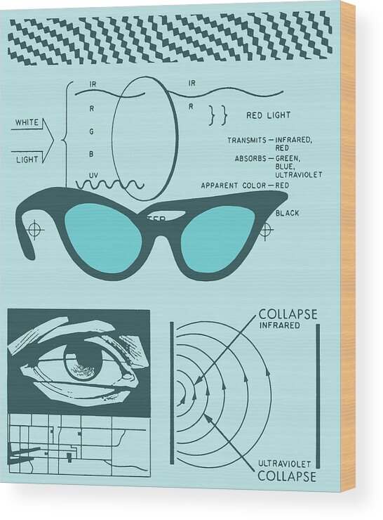 Accessories Wood Print featuring the drawing Sunglasses and Vision by CSA Images