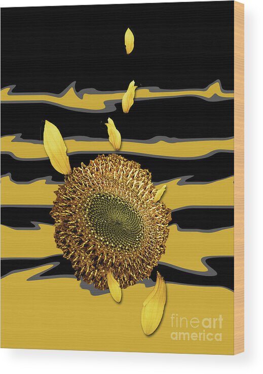 Digital Wood Print featuring the digital art Sun's Flower by Fei A