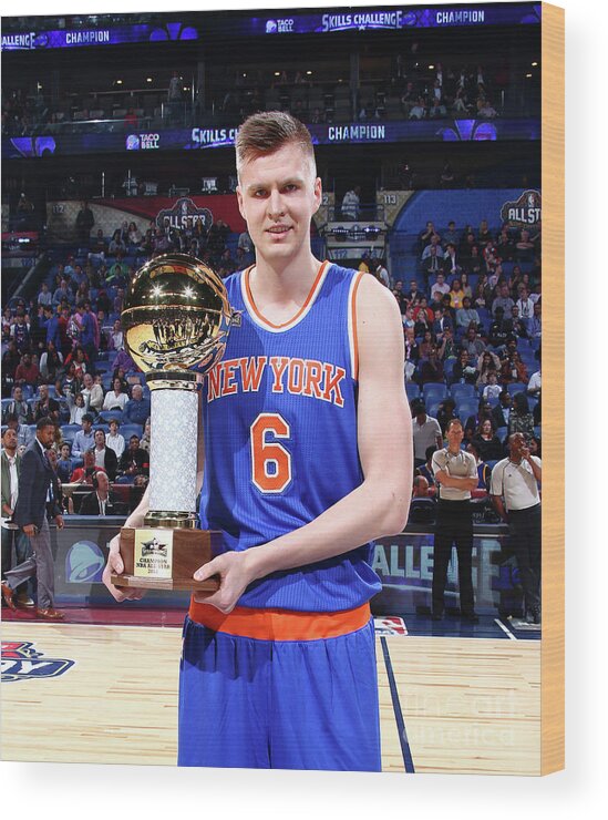 Kristaps Porzingis Wood Print featuring the photograph Taco Bell Skills Challenge 2017 by Nathaniel S. Butler