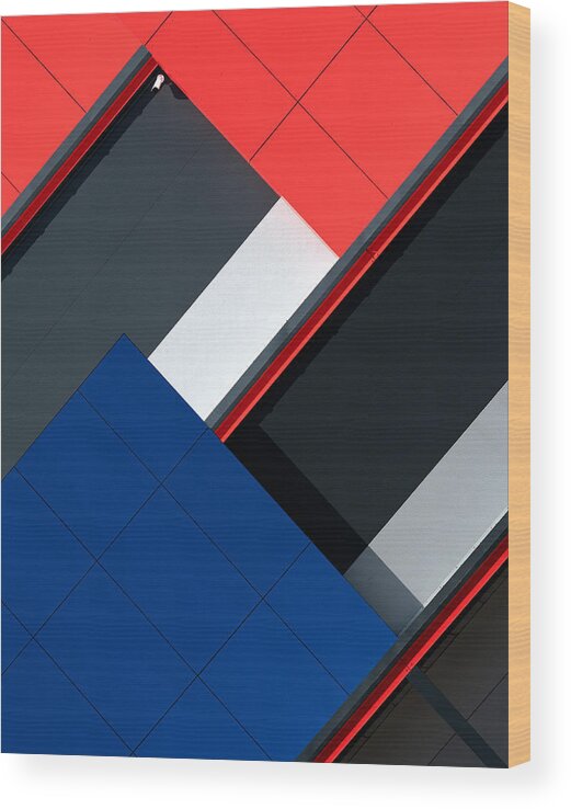 Color Wood Print featuring the photograph Tetris Facade by Tomasz Buczkowski (tomush)