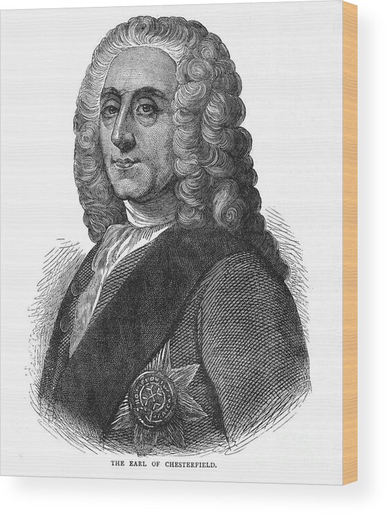 Engraving Wood Print featuring the drawing The Earl Of Chesterfield, C1800 1878 by Print Collector