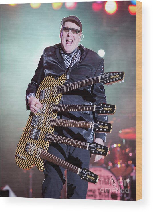 Rick Nielsen Wood Print featuring the photograph The Five Neck Hamer by Billy Knight
