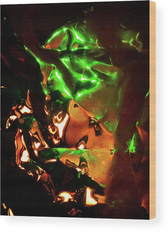 Abstract Wood Print featuring the digital art The Green Knight by Liquid Eye