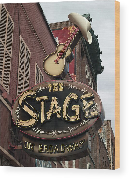Route 66 Wood Print featuring the painting The Stage on Broadway, Nashville, Tennessee by 