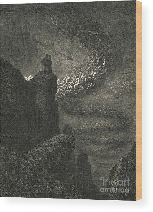 Poetry Wood Print featuring the drawing The Stormy Blast Of Hell With Restless by Print Collector