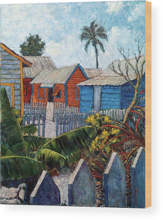 Clapboard House Wood Print featuring the painting Tin Roofs And Clapboard by Ritchie Eyma
