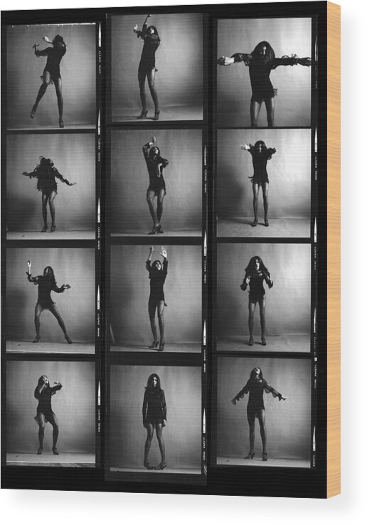 Singer Wood Print featuring the photograph Tina Turner Contact Sheet by Jack Robinson