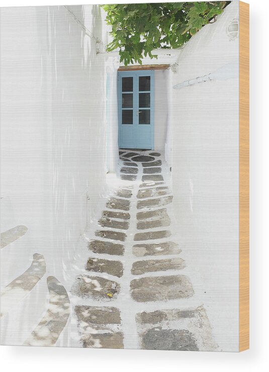 Greece Wood Print featuring the photograph Tiny Street by Lupen Grainne