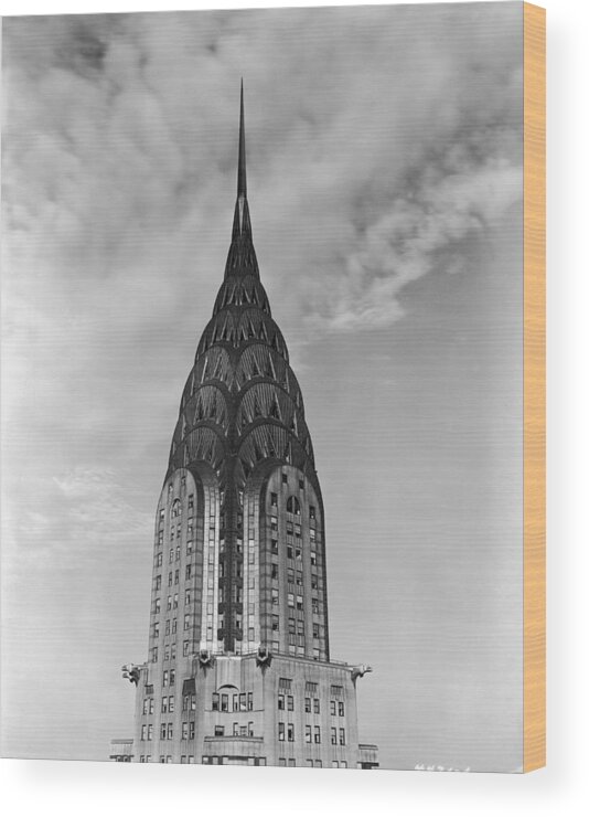 Arch Wood Print featuring the photograph Top Of The Chrysler Building by Frederic Lewis