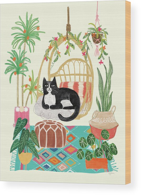 Animals Wood Print featuring the mixed media Urban Jungle Viii Spring by Mary Urban