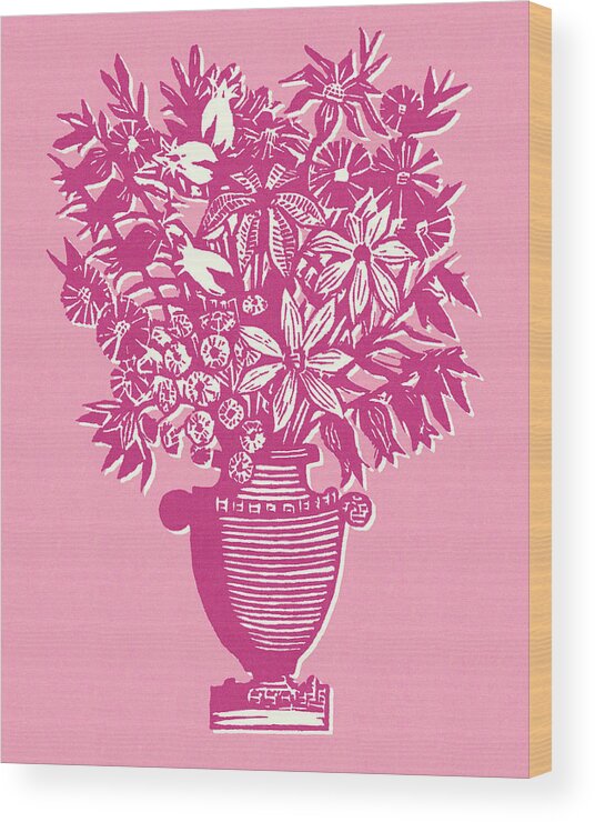 Bloom Wood Print featuring the drawing Vase Full of Flowers by CSA Images