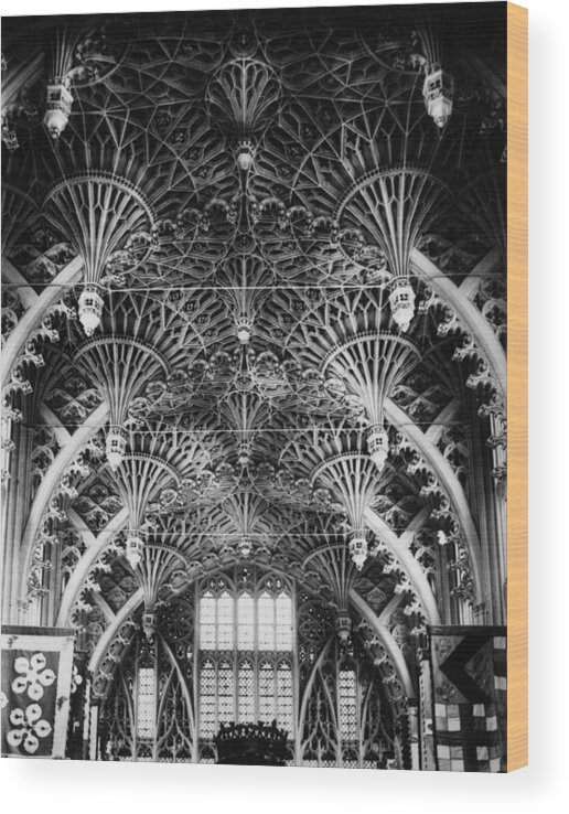 Ceiling Wood Print featuring the photograph Vaulted Ceiling by Hulton Archive