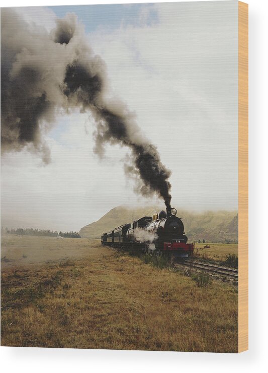 Black Color Wood Print featuring the photograph Vintage Steam Locomotive by Blasius Erlinger