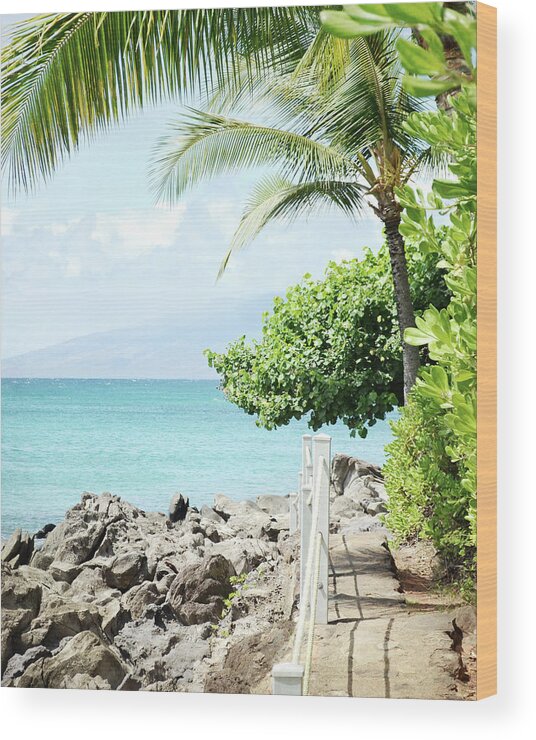 Maui Wood Print featuring the photograph Wander to the Sea by Lupen Grainne
