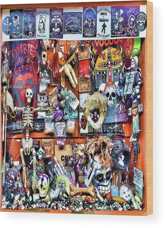 Voodoo Wood Print featuring the photograph Zombie's House of Voodoo by Susan Rissi Tregoning