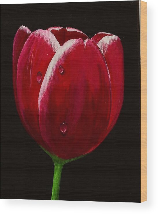 Tulip Wood Print featuring the painting April Showers #1 by Jimmy Chuck Smith