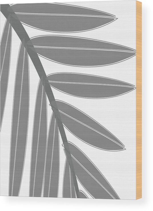 Palm Leaf Wood Print featuring the digital art Boho Pastel Palm Leaf Abstract #1 by Bob Pardue