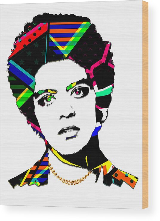 Bruno Mars Wood Print featuring the mixed media Bruno Mars #1 by Marvin Blaine