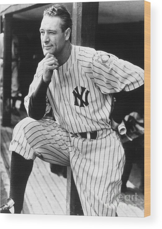 People Wood Print featuring the photograph Lou Gehrig #1 by National Baseball Hall Of Fame Library