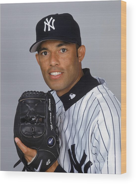 Media Day Wood Print featuring the photograph Mariano Rivera by Ezra Shaw