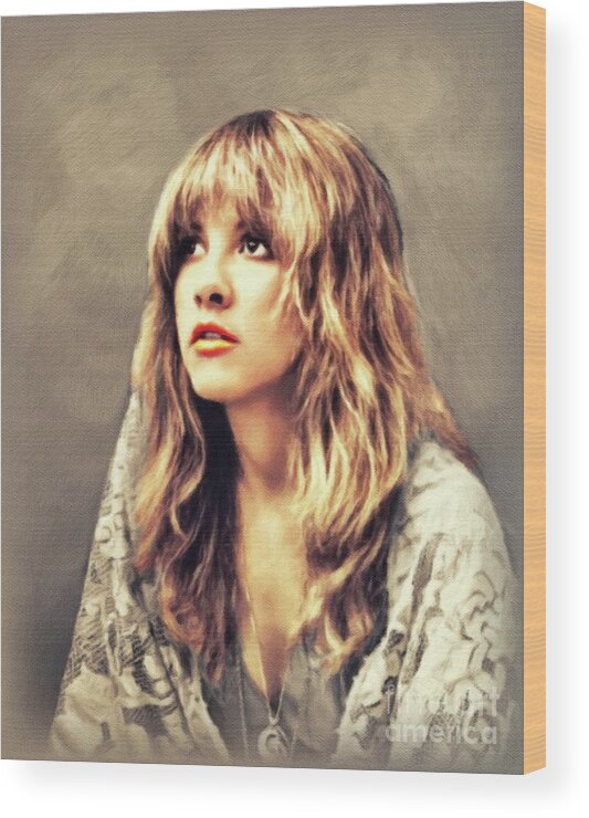 Stevie Wood Print featuring the painting Stevie Nicks, Music Legend #1 by Esoterica Art Agency