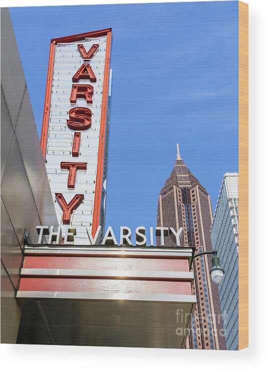 Architecture Wood Print featuring the photograph The Varsity - Atlanta GA #1 by Sanjeev Singhal