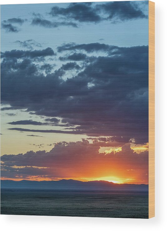 Cell Wood Print featuring the photograph Thunderstorm at Sunset in Colorado #1 by Kyle Lee
