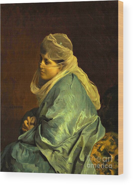 Woman Of Constantinople Wood Print featuring the painting Woman of Constantinople #1 by Jean-Leon Gerome