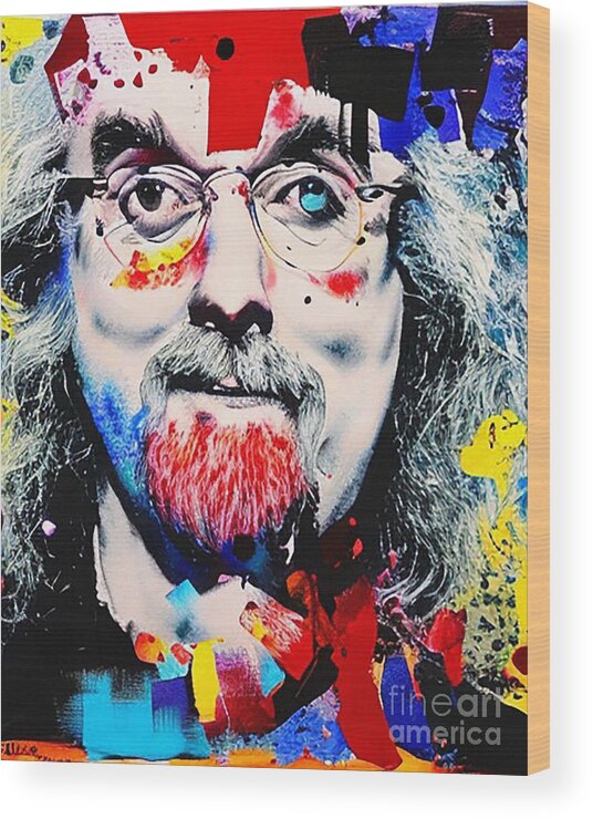 Billy Connolly Wood Print featuring the mixed media Billy Connolly Abstract Art #2 by Lisa Von