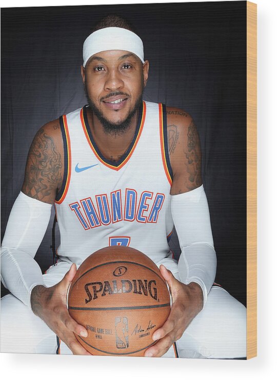 Media Day Wood Print featuring the photograph Carmelo Anthony by Layne Murdoch